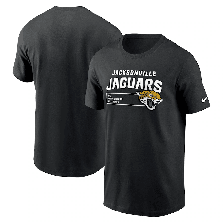 Men's Jacksonville Jaguars Black Division Essential T-Shirt Men's Jacksonville Jaguars Black Division Essential T-Shirt